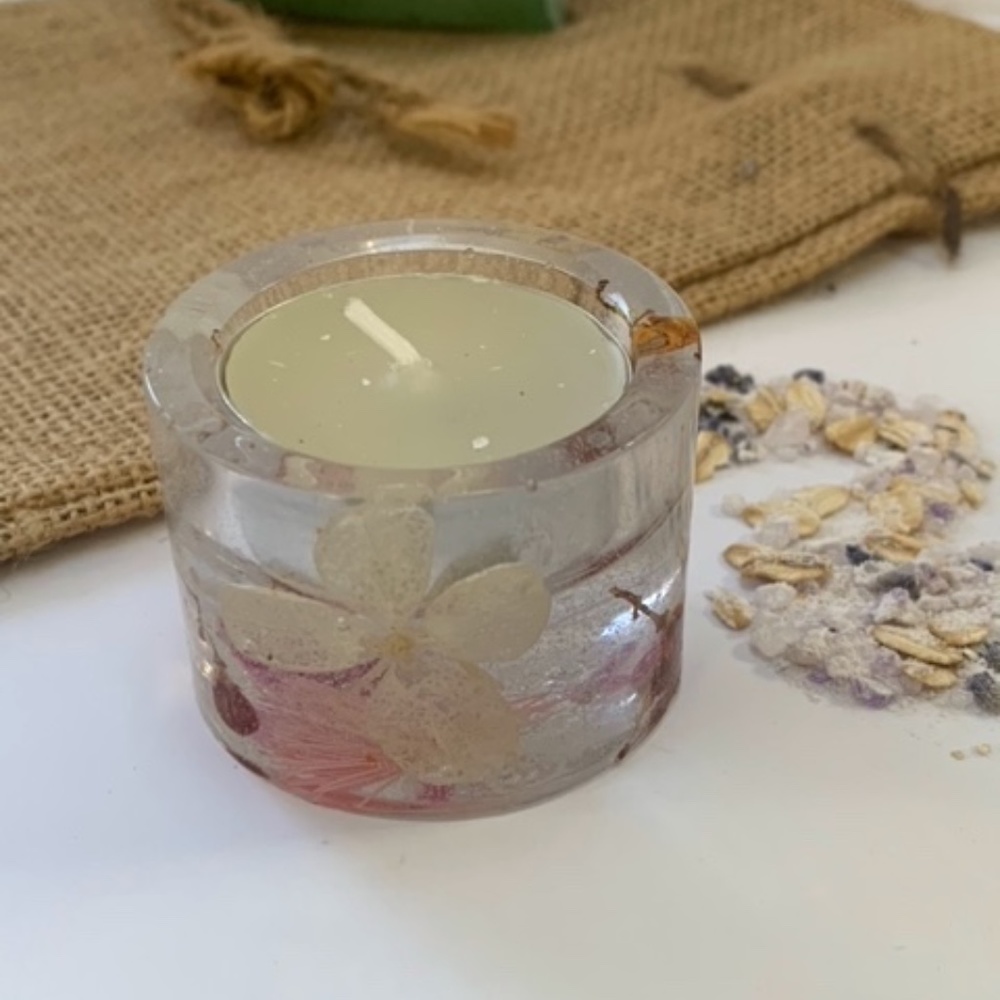 Flower Resin Tea Candle Holder